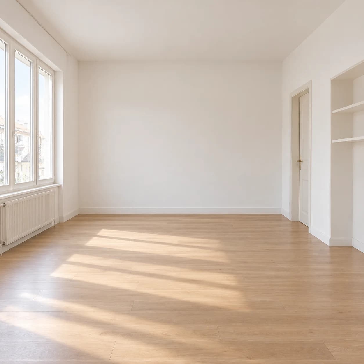 An empty room before staging