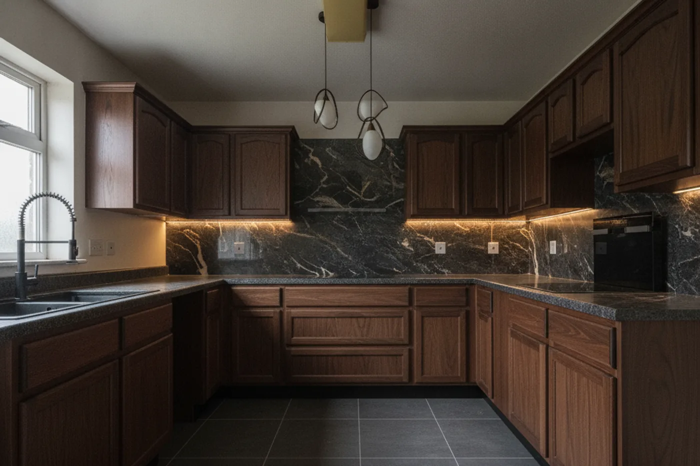 Walnut + stone