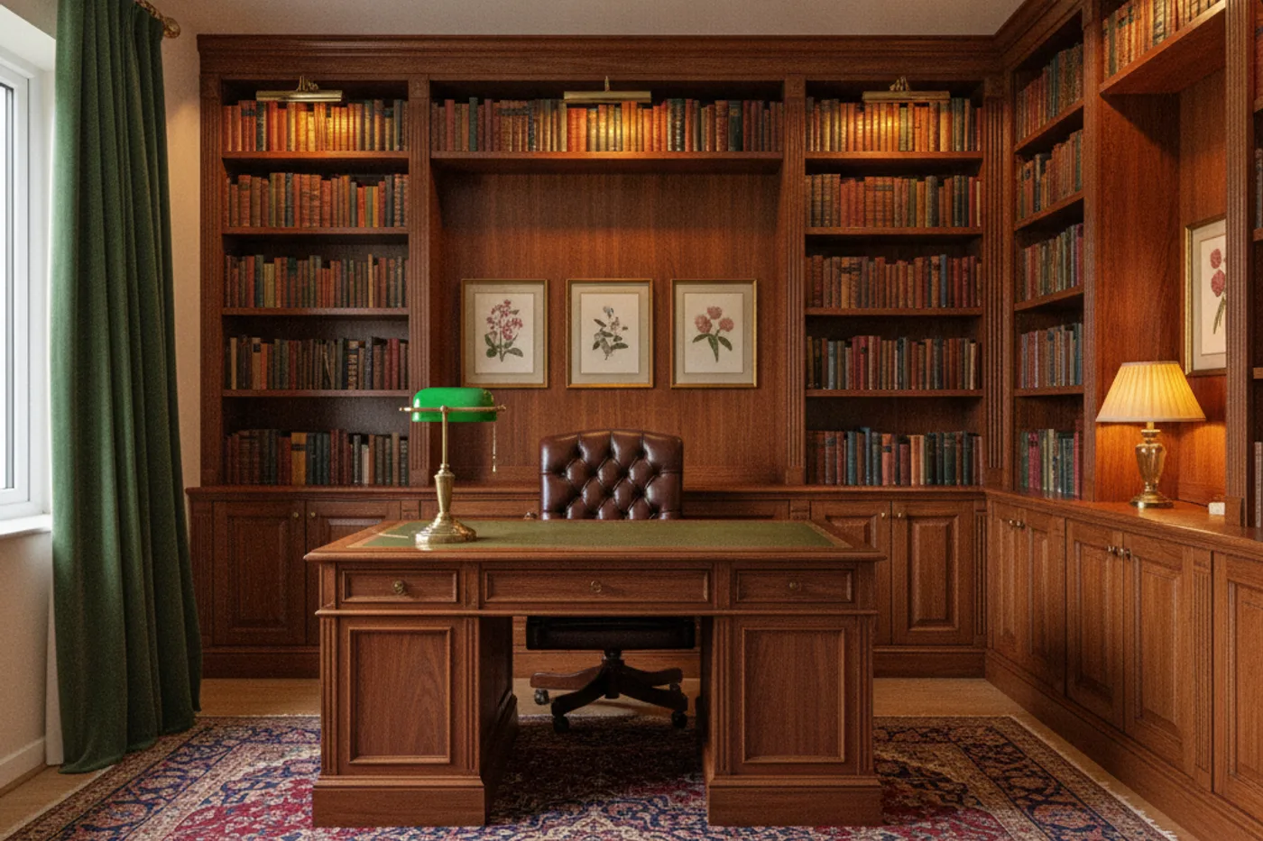 office — Warm library
